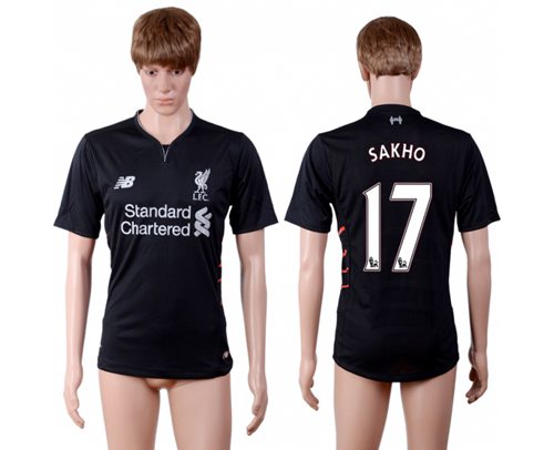 Liverpool #17 Sakho Away Soccer Club Jersey - Click Image to Close
